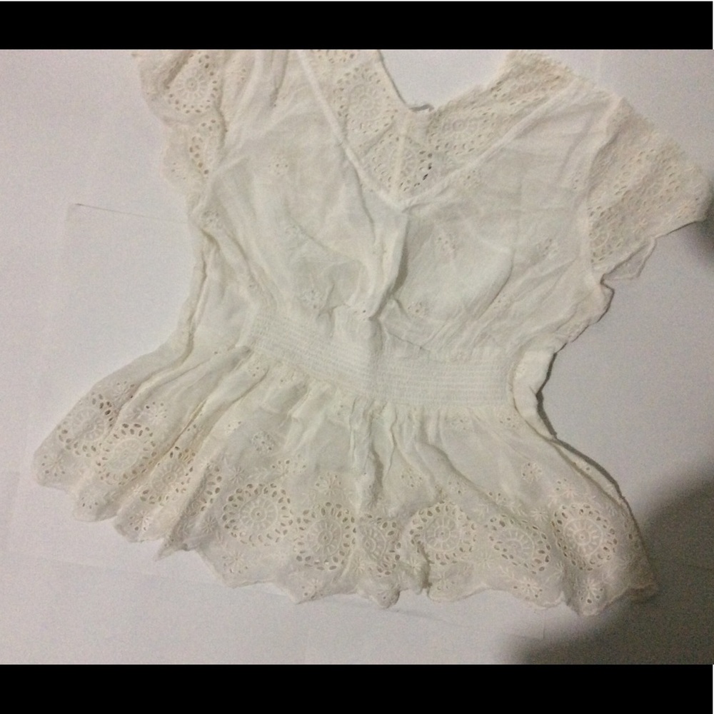 Free People ivory truly yours top